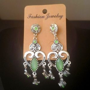 Green & Silver  Earrings